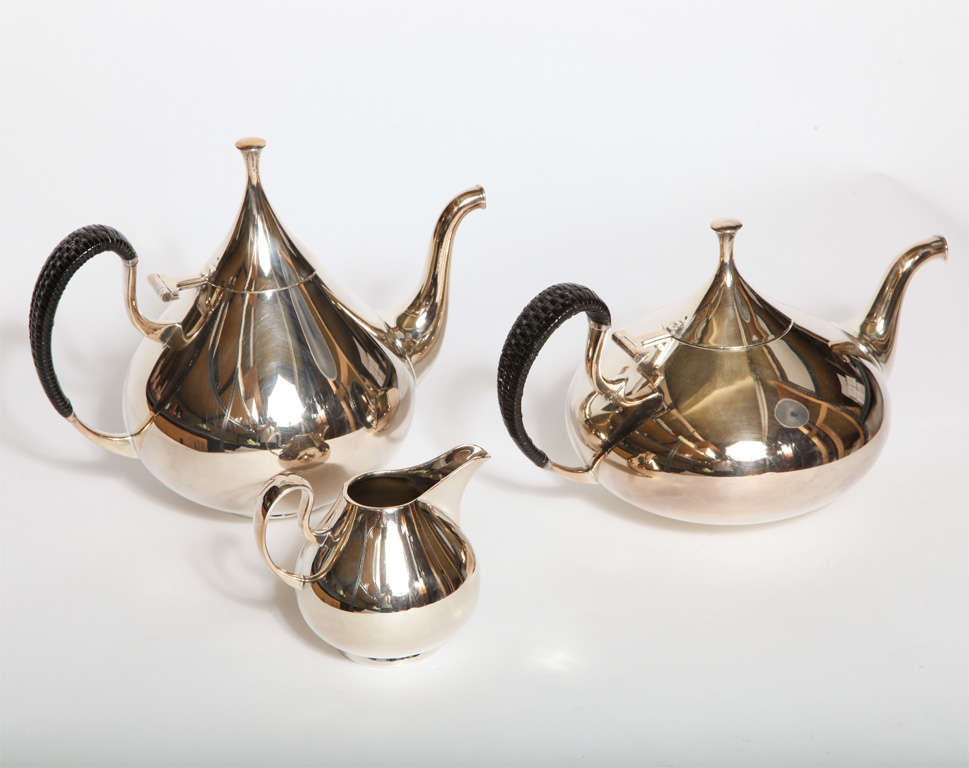 Mid-Century Modern Dimension Tea and Coffee Service Set for Reed & Barton For Sale