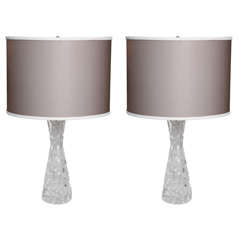 Pair of Carl Fagerlund Table Lamps for Orrefors
