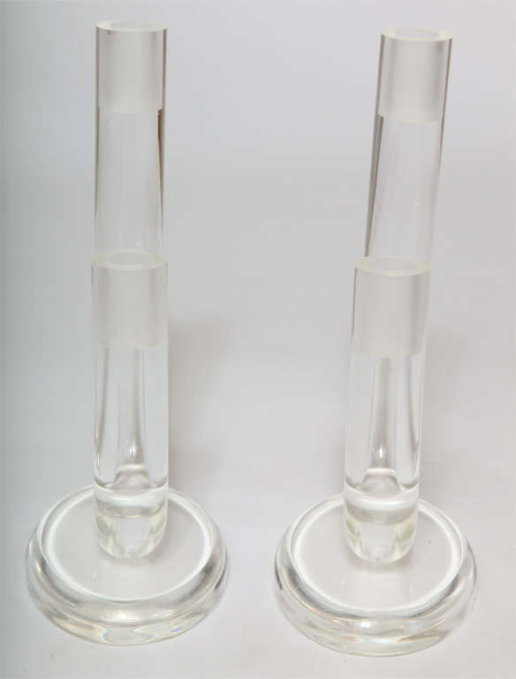 Pair of Lucite Candleholders 1