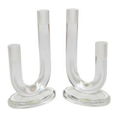 Pair of Lucite Candleholders Vintage Pair of Lucite Candleholders