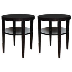 Pair of Widdicomb Black Ebonized Side Tables