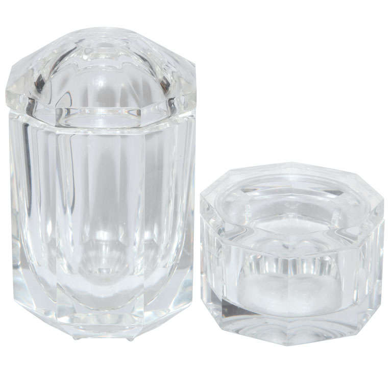 Pair of French 70
s Lucite Boxes Pair of French 70
s Lucite Boxes