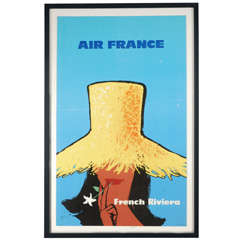 Vintage Air France "French Riviera" Travel Poster
