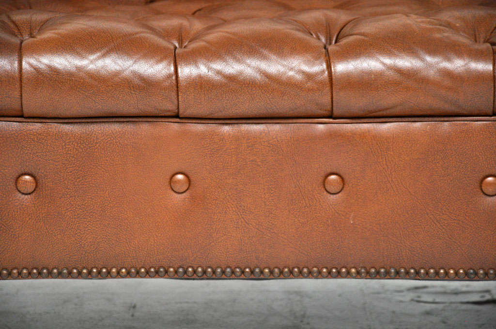 chesterfield footstool brown