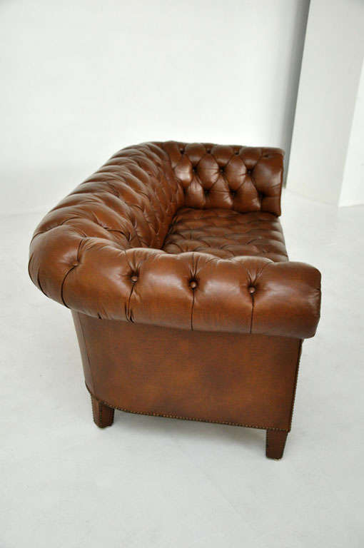 Brown Leather Chesterfield Sofa - Baker 1
