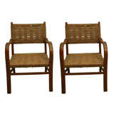 Pair of Woven Rope Arm Chairs