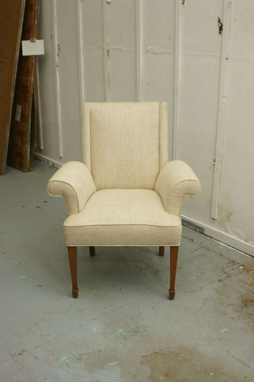 Scroll Arm Chair Pair