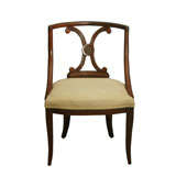 6 Mahogany Neo Classical Chair w/ Bronze relief in center