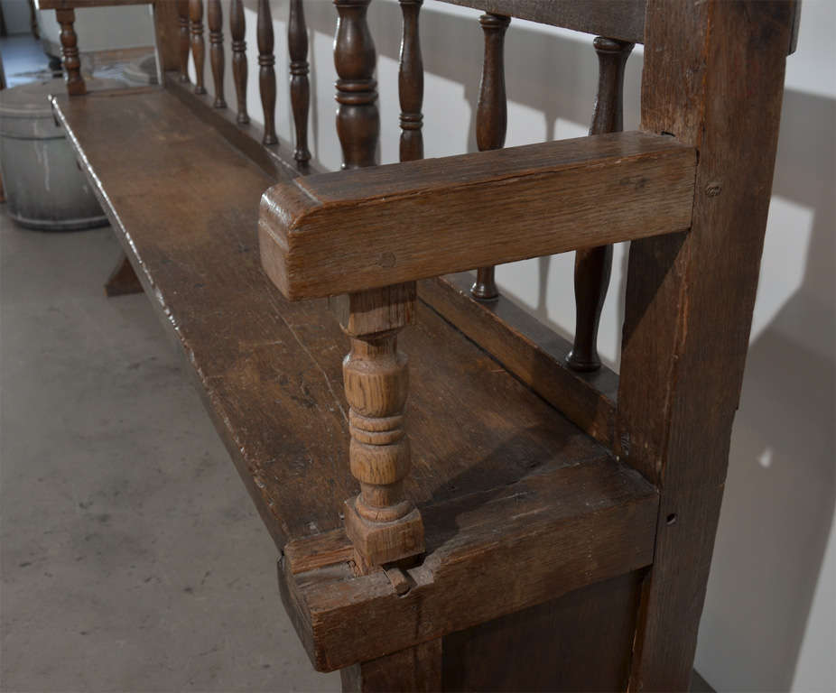 French Church bench in Oak For Sale 2
