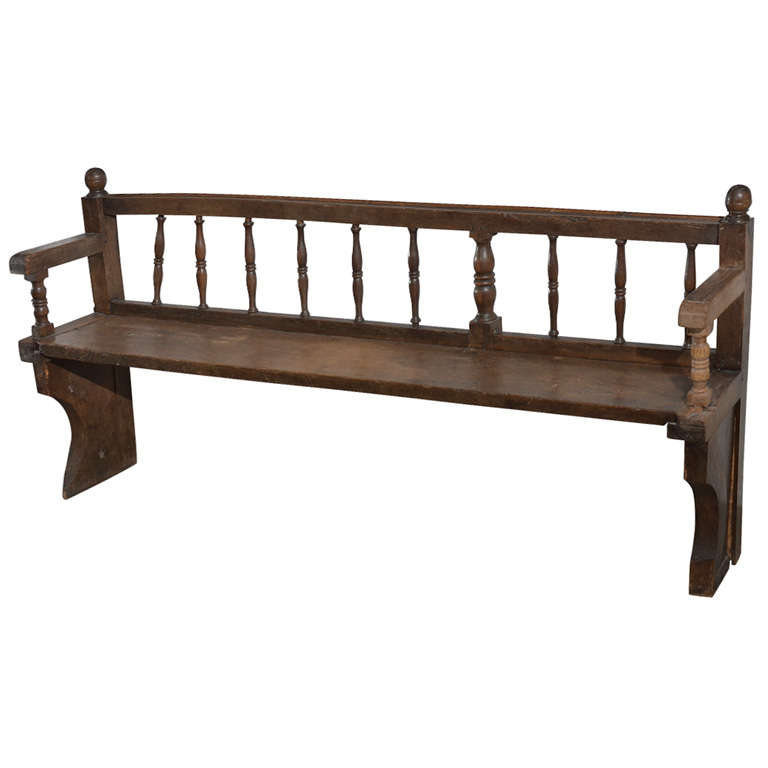 French Church bench in Oak For Sale