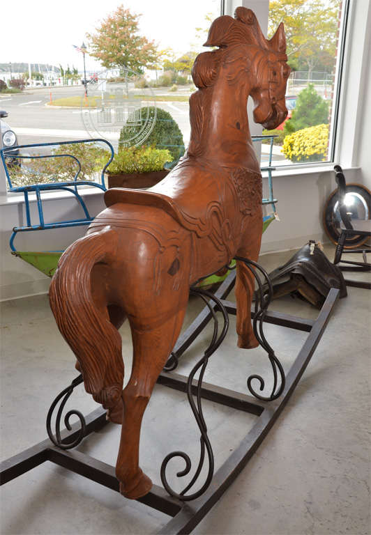 Unique Adult size Carnival Rocking Horse In Excellent Condition For Sale In Sag Harbor, NY