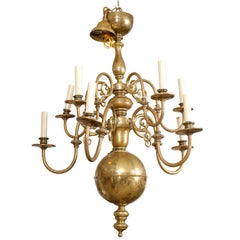 Antique A Very Early Brass Chandelier