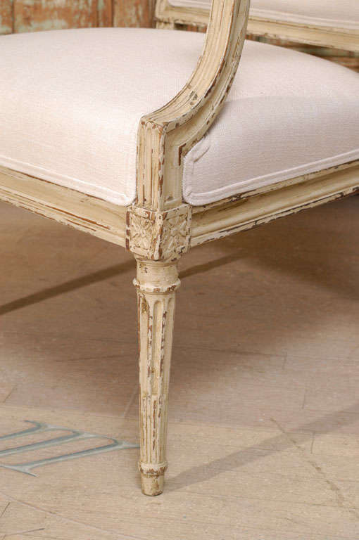 Wood Pair of Square Back Louis XVI Fauteuils