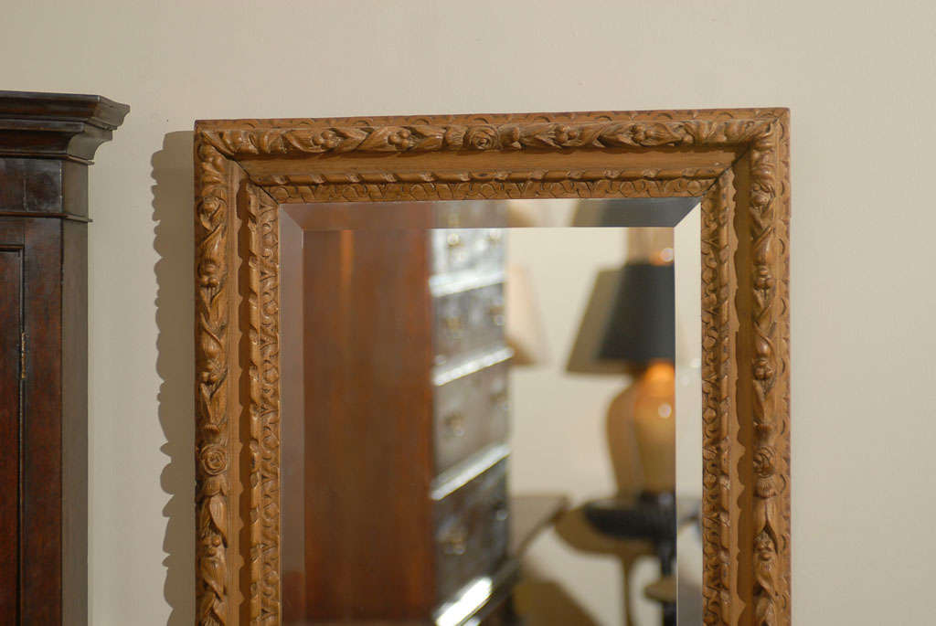 Small French Pine Mirror c.1850s In Good Condition For Sale In Atlanta, GA