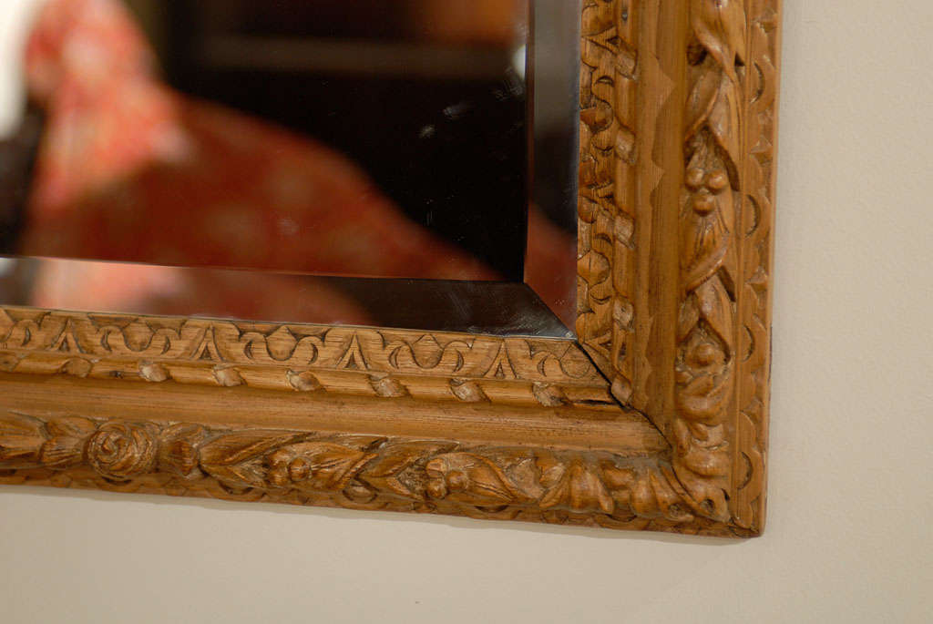 Small French Pine Mirror c.1850s For Sale 1
