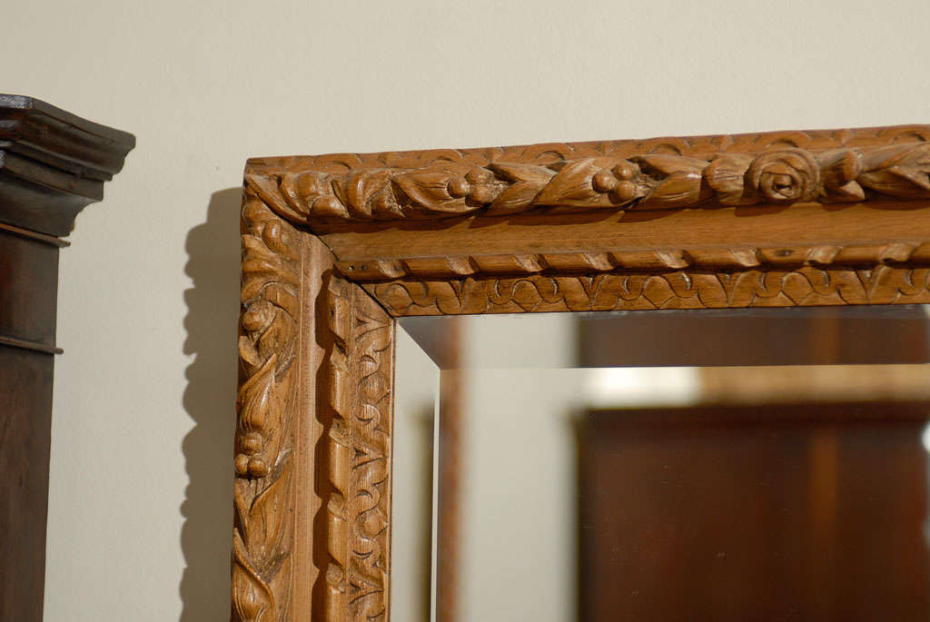 Small French Pine Mirror c.1850s For Sale 2