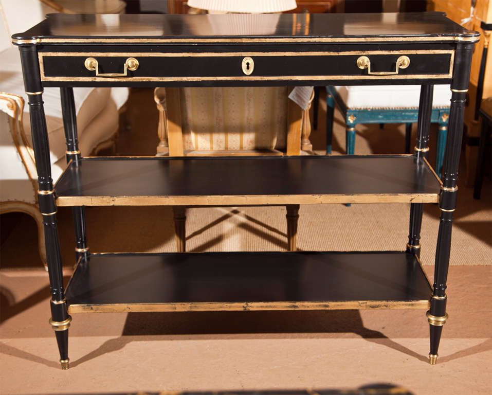 French Louis XVI Style Ebonized Etagere by Jansen