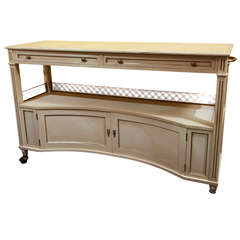 White Painted Serving Console Table by Jansen