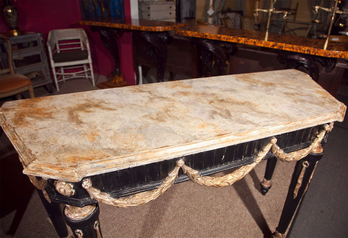 Painted French Empire Style Console Table In Excellent Condition In Stamford, CT