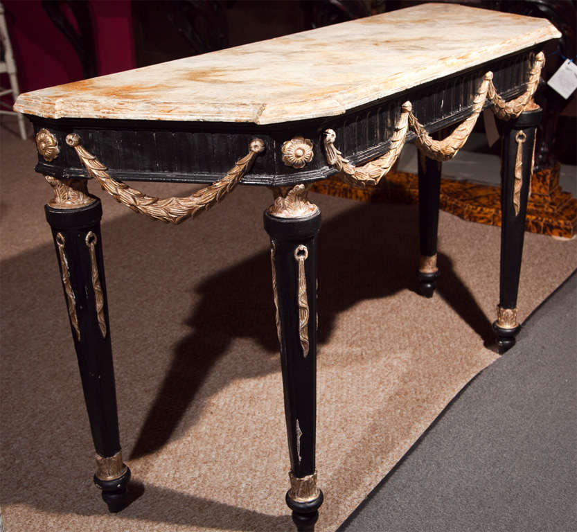 Painted French Empire Style Console Table 4