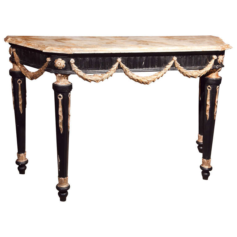 Painted French Empire Style Console Table