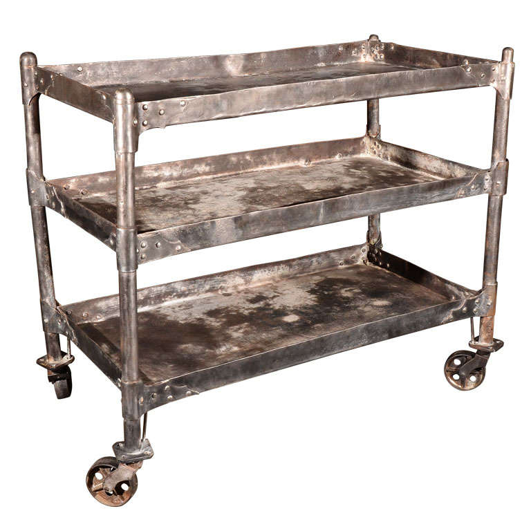 3-Tiered Victorian Industrial Cart For Sale