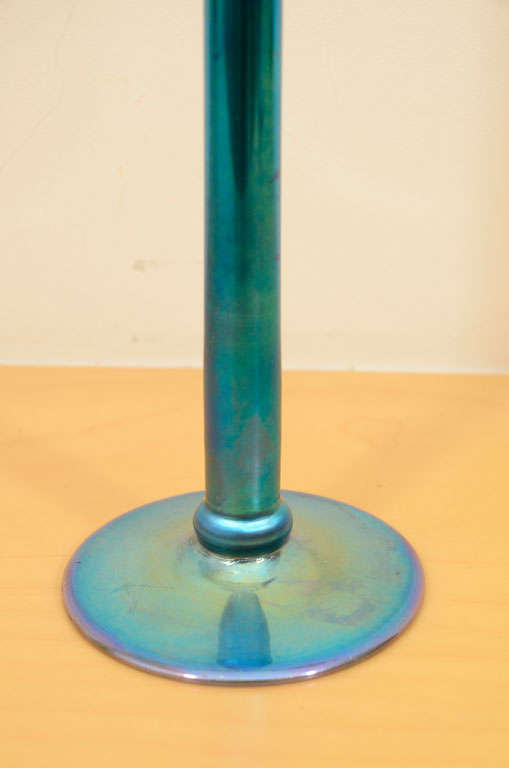 Steuben Blue Aurene Stick Vase For Sale 4