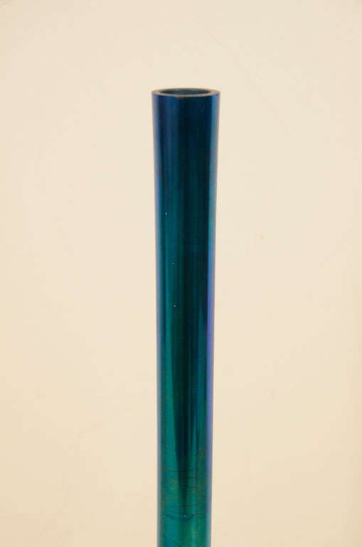 Steuben Blue Aurene Stick Vase For Sale 1