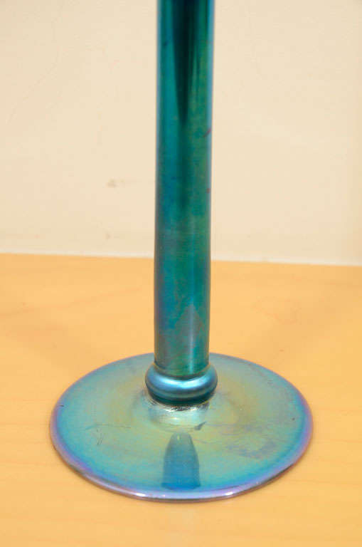 Steuben Blue Aurene Stick Vase For Sale 2