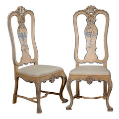 Ensemble ancien de chaises d'appoint peintes de style William and Mary