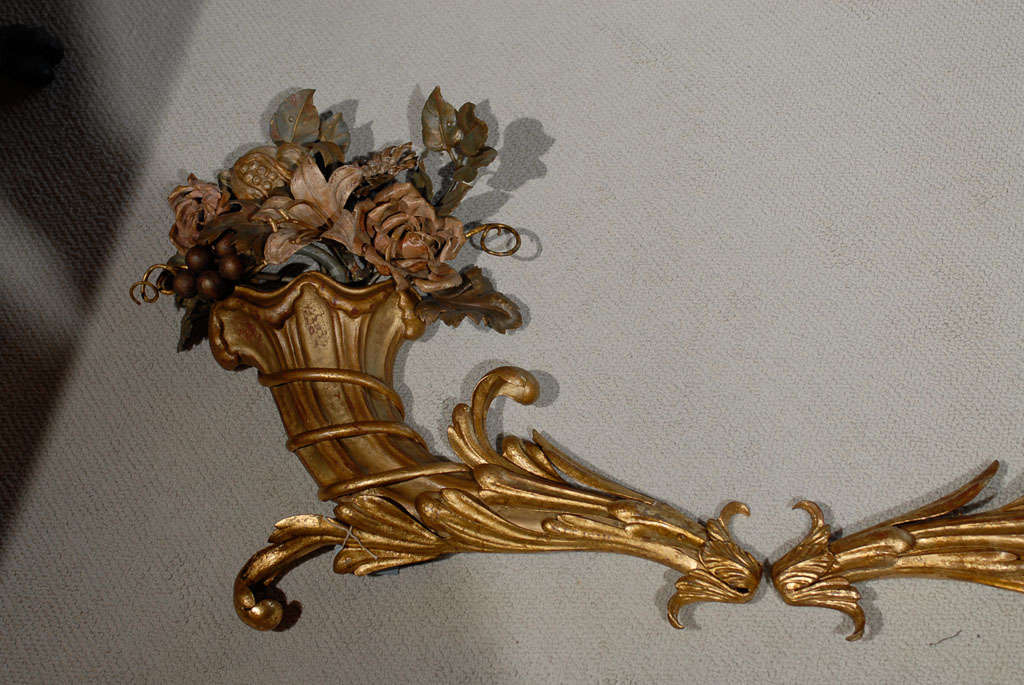 French Antique Jansen Tole Sconces For Sale