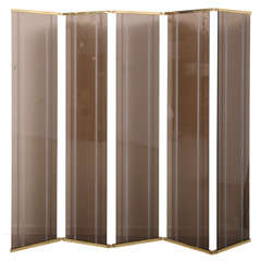 Vintage Five Panel Glass Screen