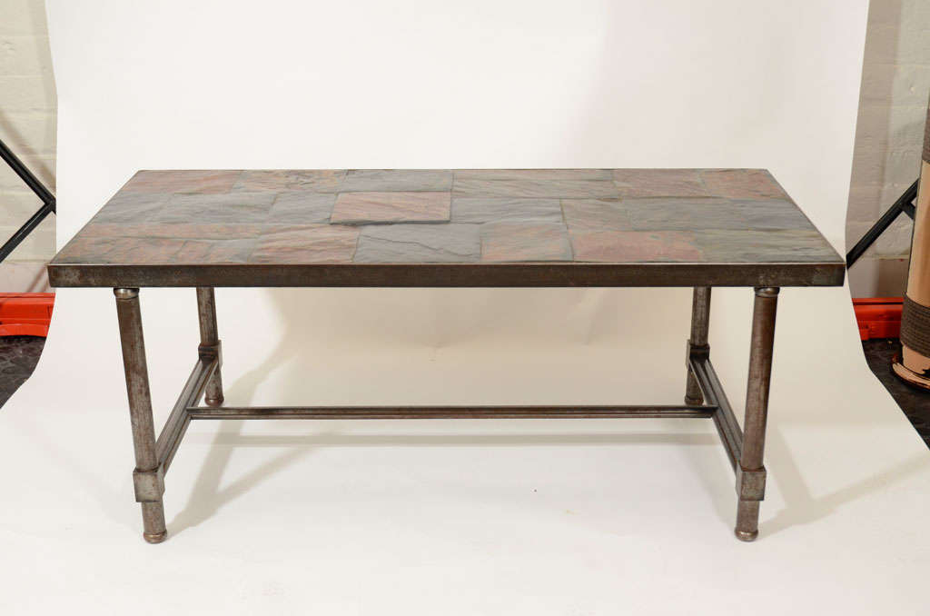 Round-Leg Stone Top Table