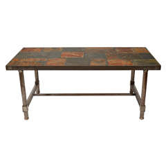 Round-Leg Stone Top Table