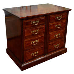 English Walnut Chest of Drawers with Brass Handles