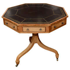 Bleached Mahogany Octagonal Library Table, England, 19th c.