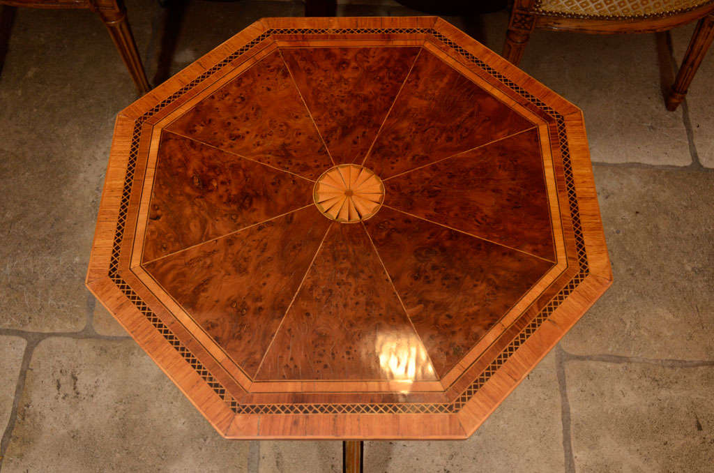 Wood Regency Octagonal Side Table