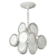 White Vistosi Disc Chandelier