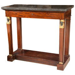 Mahogany Console Bronze Mounted Marble Top