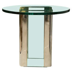 Pace chrome 
glass side table