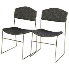 Pair of Mid Century Italian Chrome Chairs 3