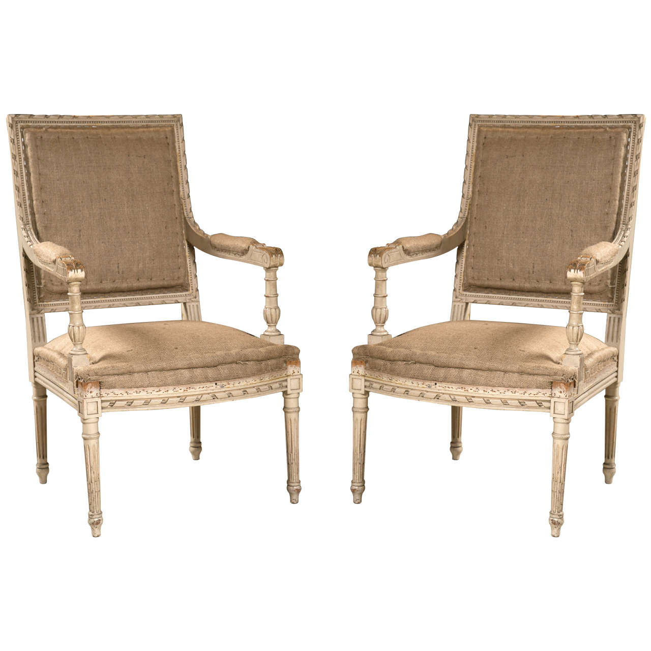 Pair of Good Size French Arm Chairs For Sale