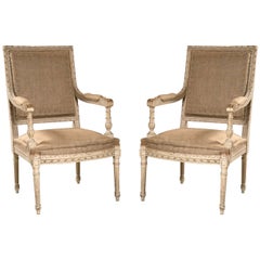 Pair of Good Size French Arm Chairs