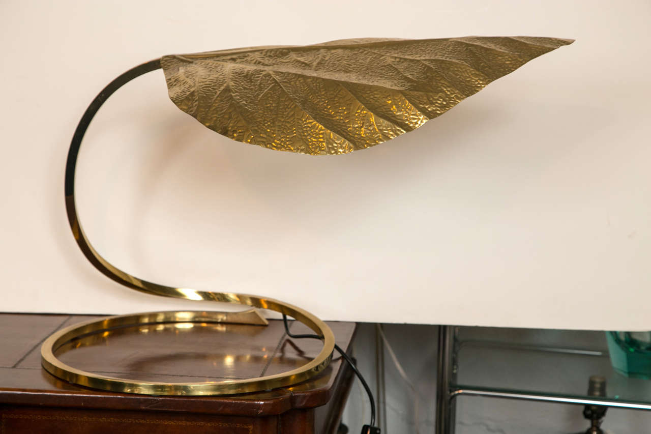 Italian Brass Table Lamp by Tommaso Barbi