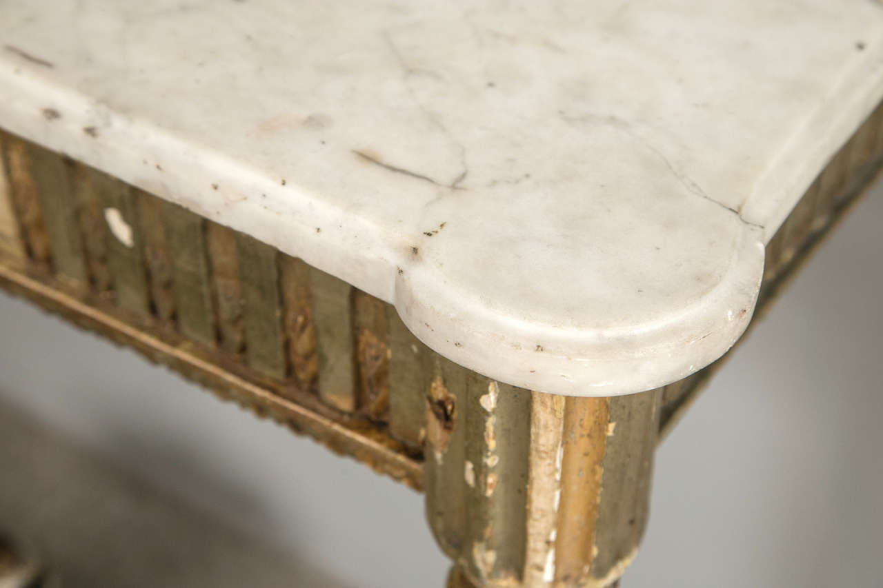 French Provincial 19th c. French Marble top Console Table