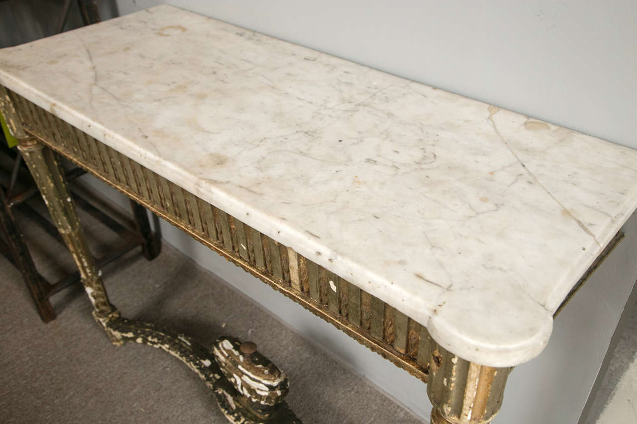 19th c. French Marble top Console Table In Good Condition In Stamford, CT