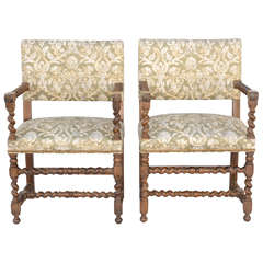 Pair of 19th Century English Barleytwist Carver Chairs