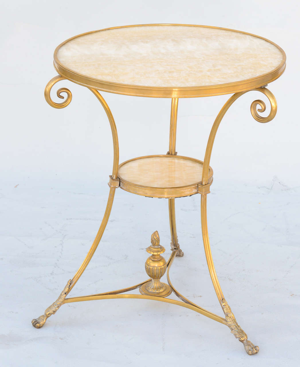 Gilt Bronze Gueridon with Onyx Top