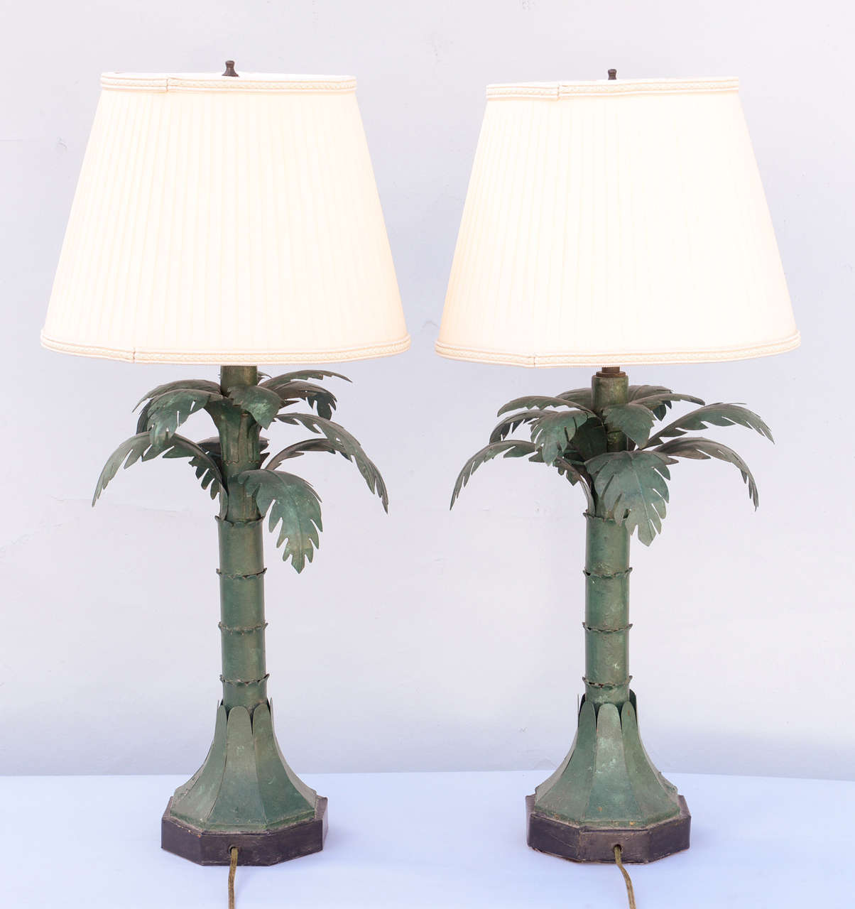 Pair of Iron Palm Tree Lamps