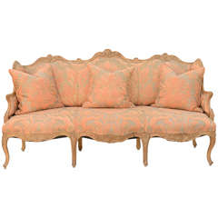 Antique 19th Century Fortuny Upholstered Louis XV Sofa